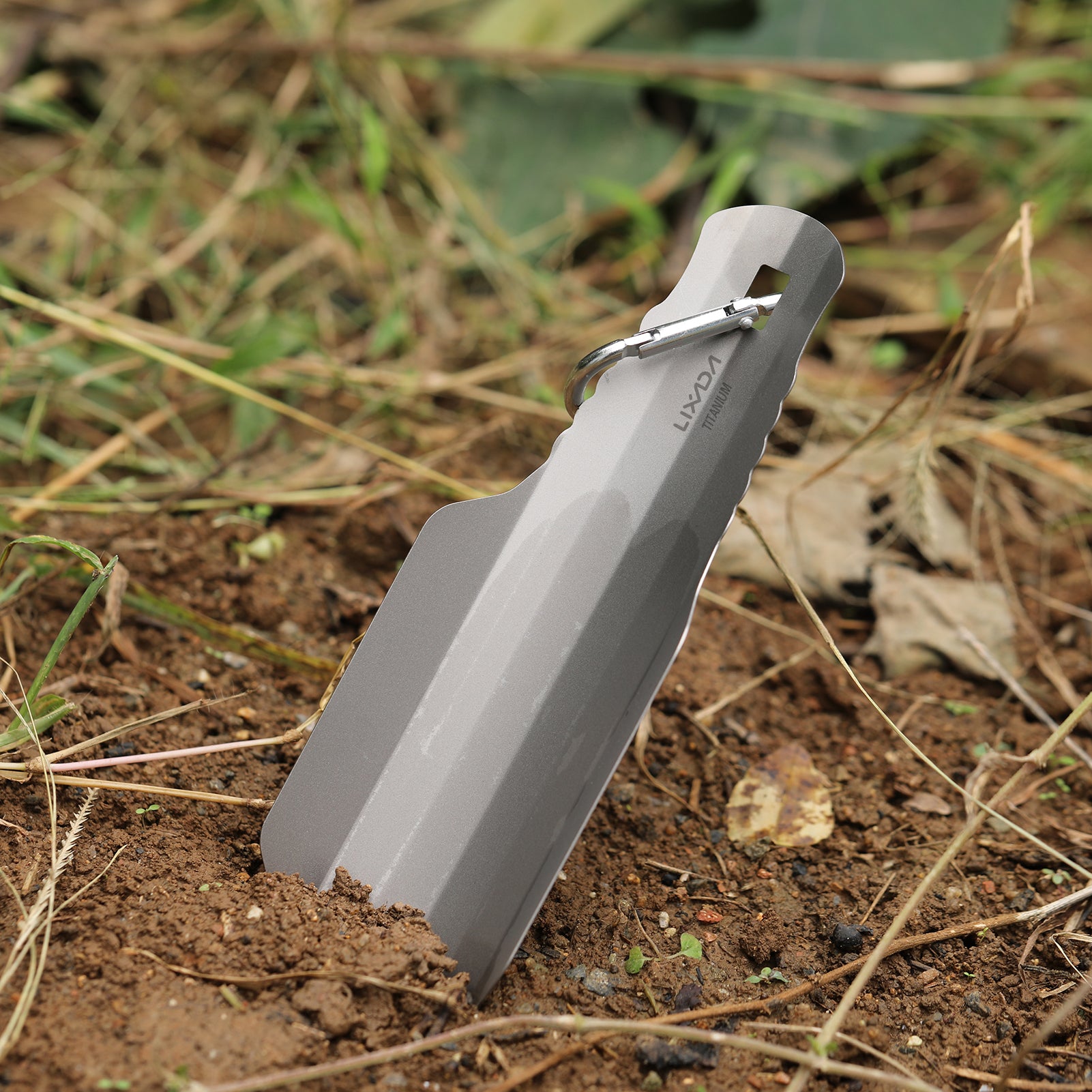 Lixada Lixada Titanium Garden Hand Shovel Outdoor Camping Hiking Backpacking Trowel with Clip