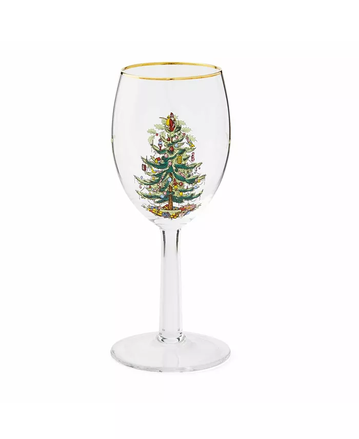 Spode Christmas Tree 13 oz. Glassware Wine Glass Set of 4