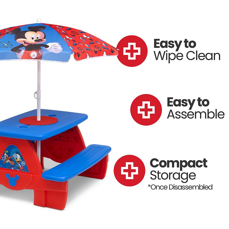 Disney's Mickey Mouse Picnic Table with Umbrella by Delta Children