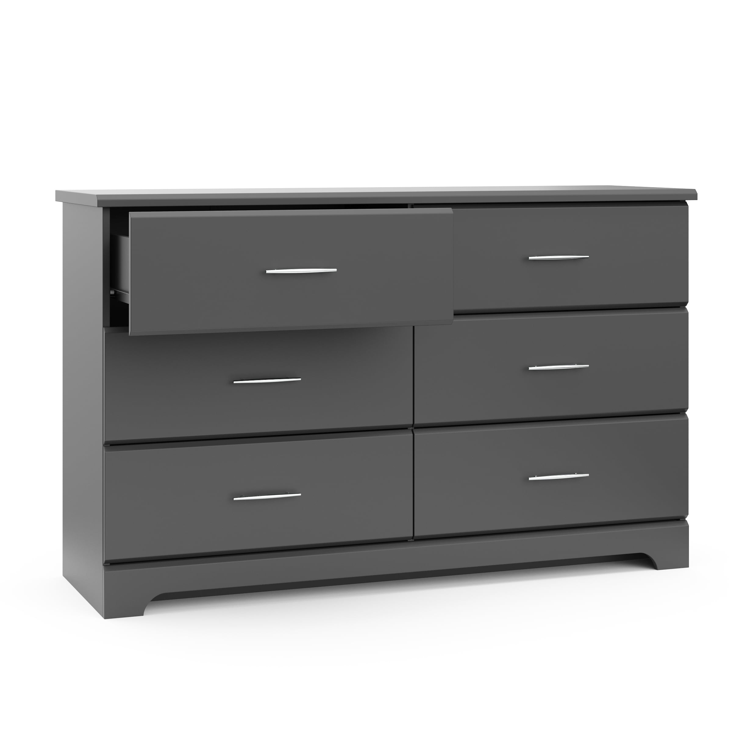 Storkcraft Brookside 6 Drawer Modern Double Dresser Gray