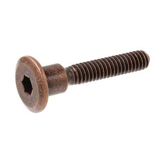 Everbilt 14 in.-20 x 23 mm Coarse Antique-Brass Steel Hex-Drive Connecting Bolts (4-Pack) 801854