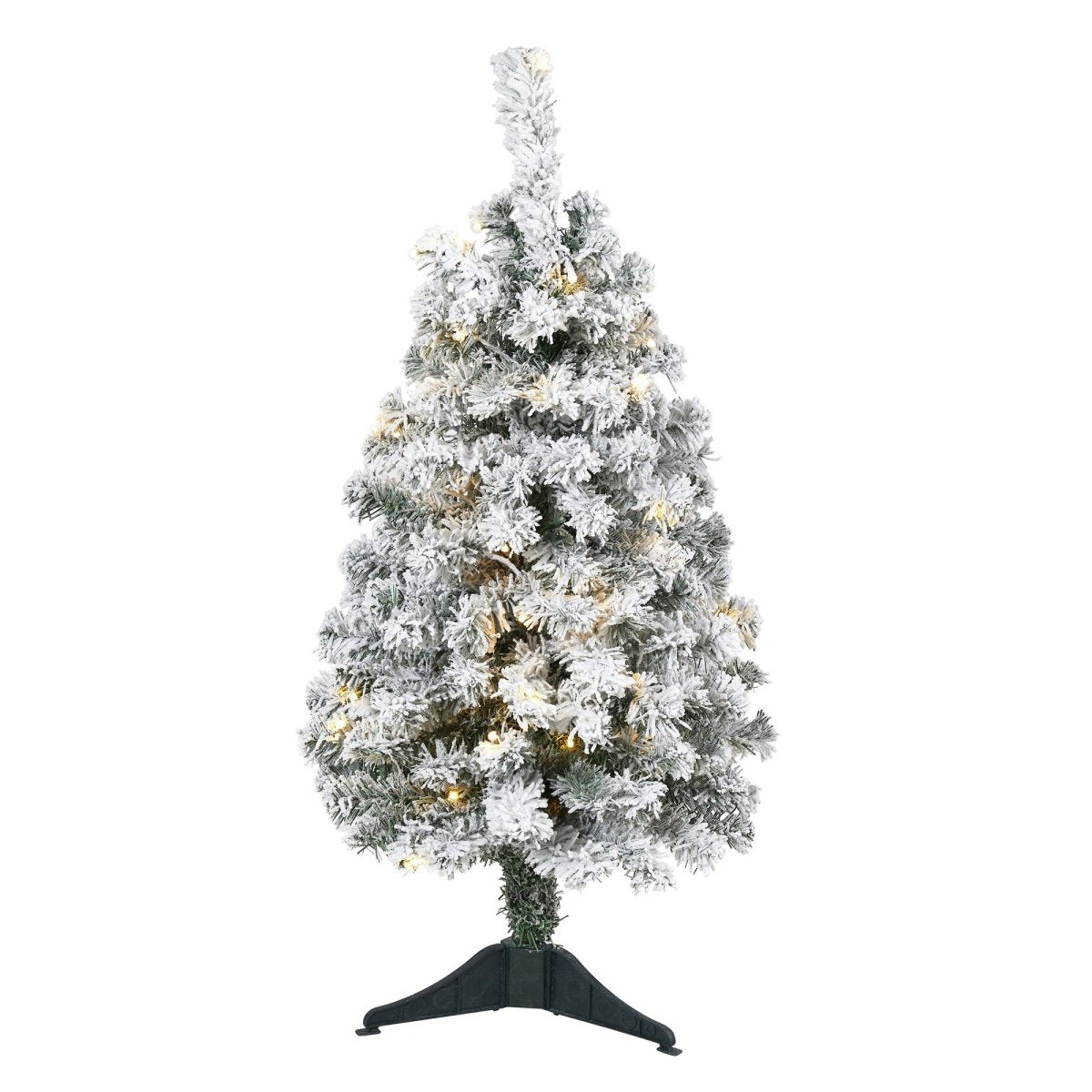 3' Flocked Rock Springs Spruce Artificial Christmas Tree with 50 LED Lights