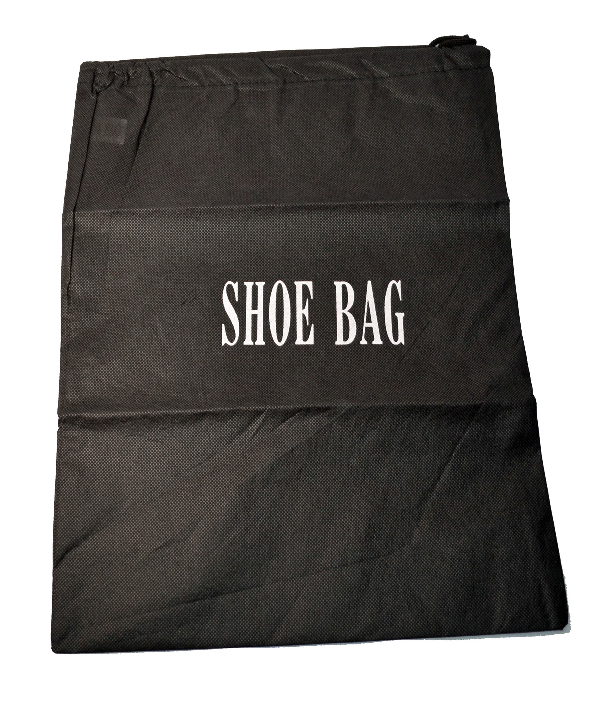 Black Shoe Bag With Drawstring Closure Travel Storage Set of 2