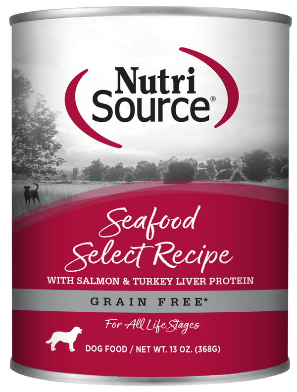 NutriSource Seafood Select Salmon and Turkey Liver Protein Canned Dog Fo