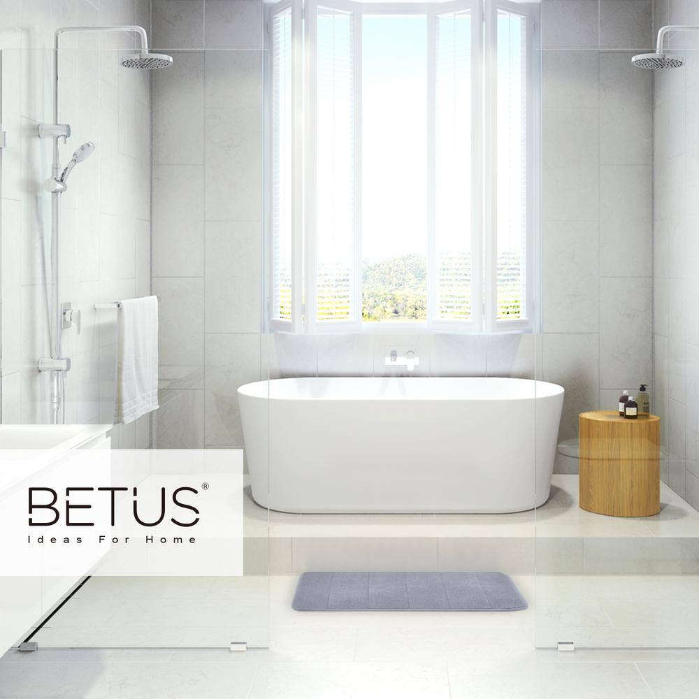 Betus Luxury Memory Foam Bath Mat - Velvet Comfort Bathroom Rug - 17x24