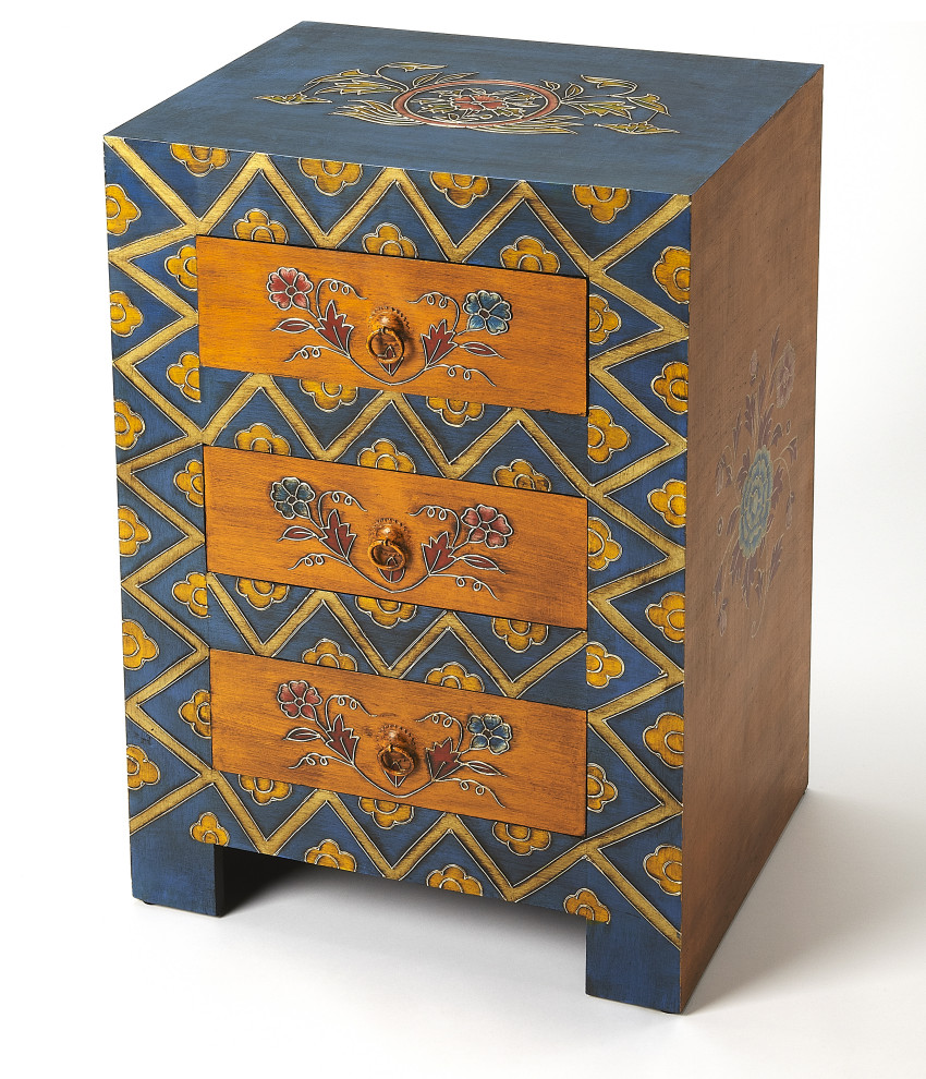 Dharma Hand Painted Accent Chest  1173290   Contemporary   Accent Chests And Cabinets   by Kolibri Decor  Houzz