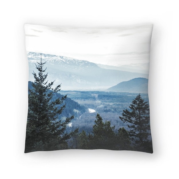 Navy Blue Foggy Trees By Tanya Shumkina Throw Pillow Americanflat Botanical Landscape