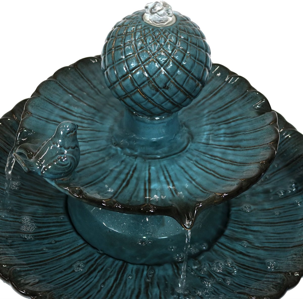 Sunnydaze Decor 2-Tier Resting Birds Ceramic Outdoor Water Fountain