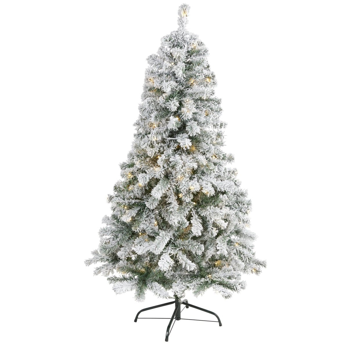 5' Flocked Rock Springs Spruce Christmas Tree | 150 LED Lights