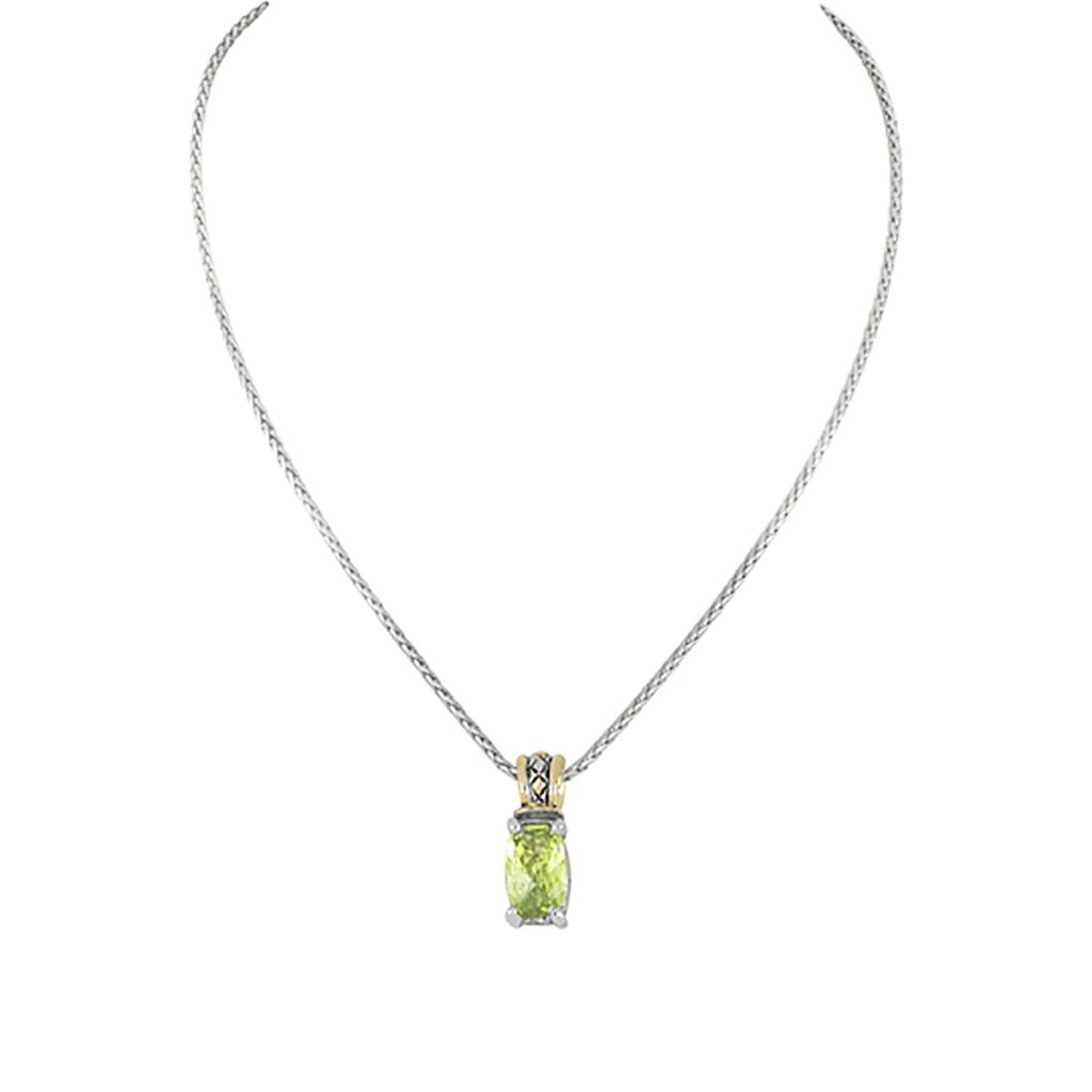 John Medeiros  Beijos Cor Narrow TJ Cut Pendant Necklace - Peridot