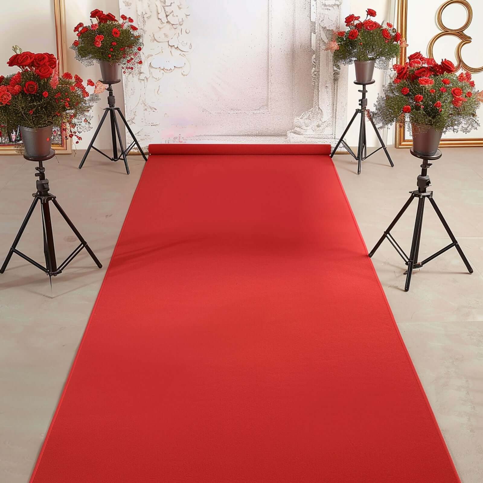 Hollywood Red Carpet Runner for Party, Red Rayon Wedding Aisle Runner 3ftx100ft