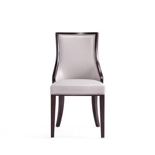 Manhattan Comfort Grand Light Grey Faux Leather Dining Side Chair (Set of 2) DC048-LG