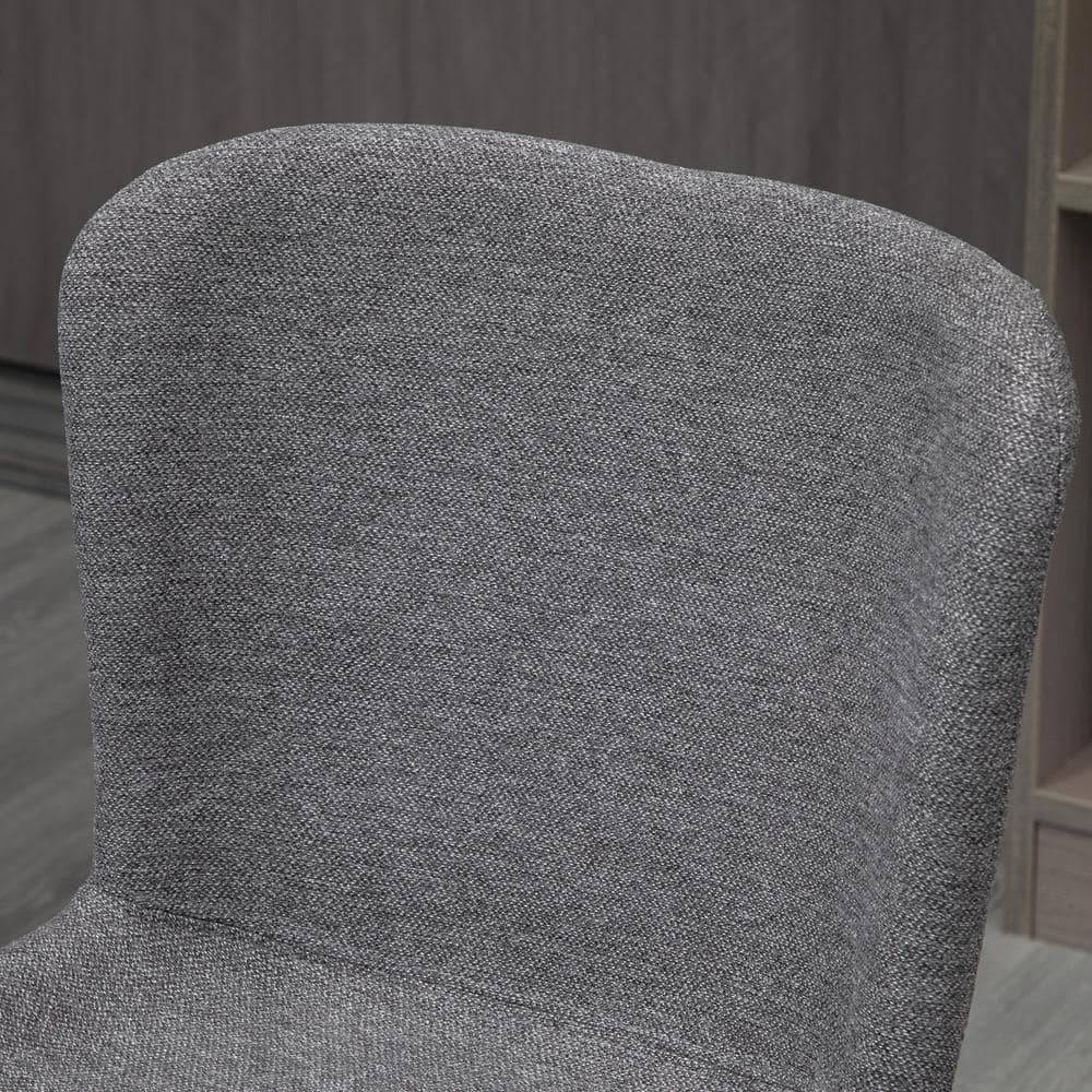 Vinsetto Dark Grey Linen-feel Fabric Seat Swivel Task Chair without Arms 921-486CG