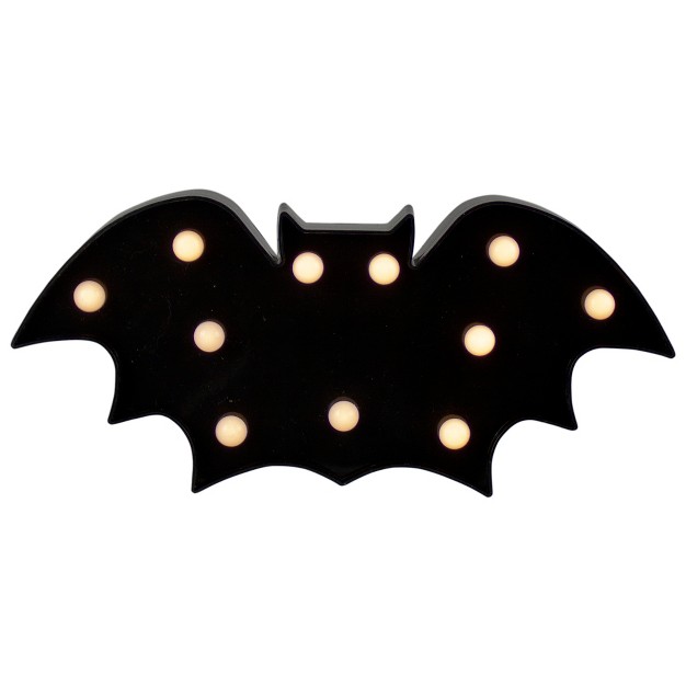 Led Lighted Black Bat Halloween Marquee Sign