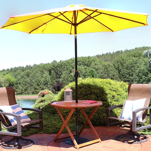 Sunnydaze Meranti Wood Octagon Outdoor Folding Patio Table