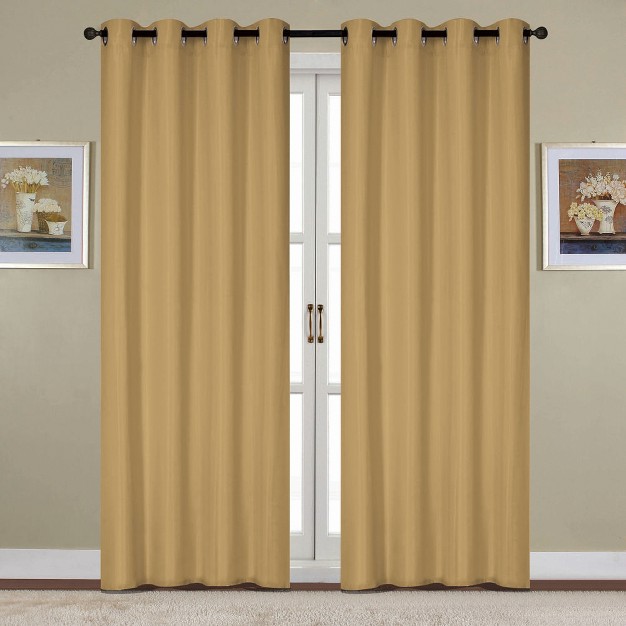 Rt Designers Collection Kennedy Elegant Design Grommet Curtain Panel Gold