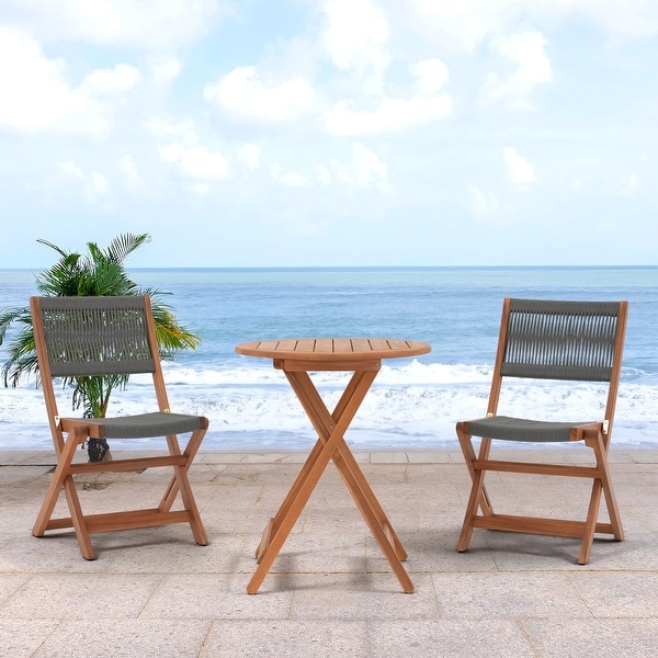 3piece Folding Wood Patio Bistro Set