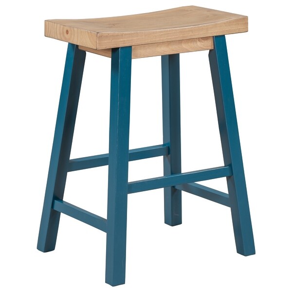 Farmhouse Rustic 2-piece Counter Height Wood Kitchen Dining Stools