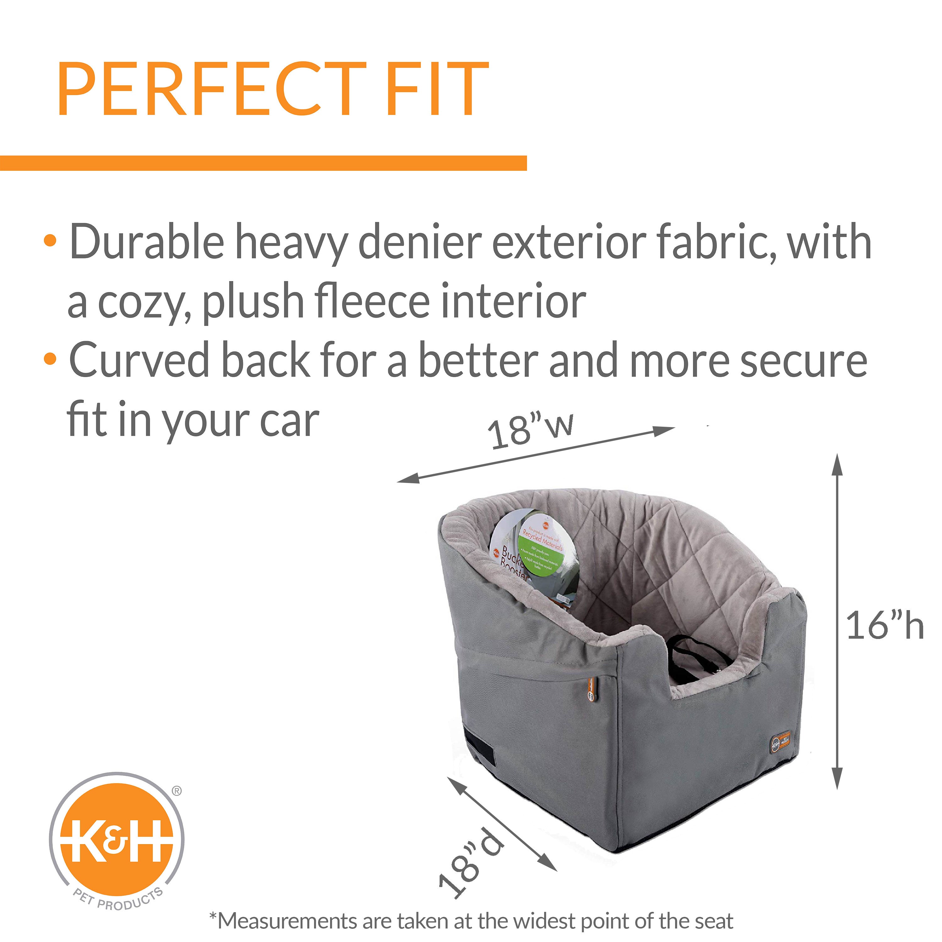 KandH Pet Products Bucket Booster Dog Car Seat Knockdown Gray/Gray Small