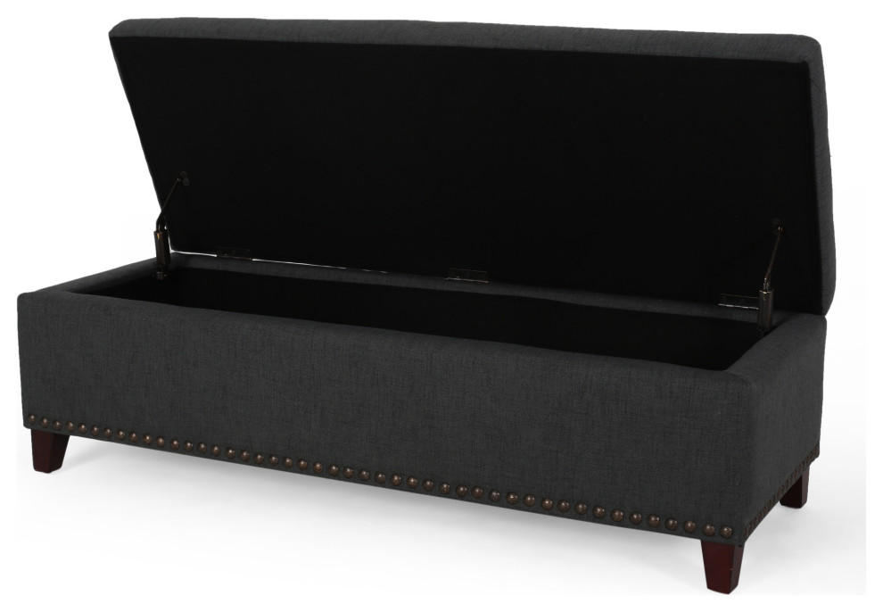 GDF Studio Gavin Contemporary Storage Ottoman with Nailhead Trim   Transitional   Footstools And Ottomans   by GDFStudio  Houzz