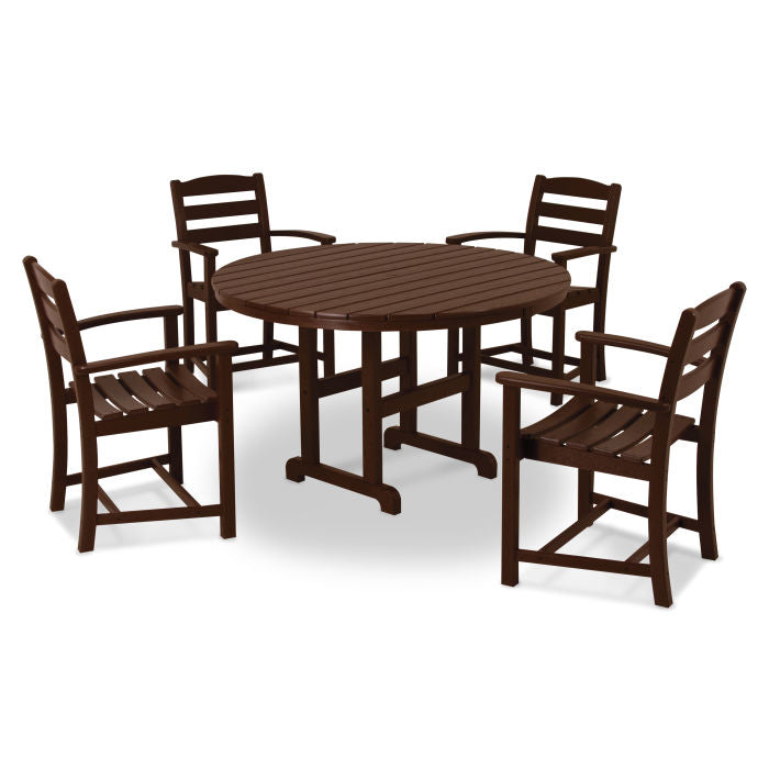 Polywood La Casa Café 5-Piece Round Farmhouse Dining Set PWS132-1