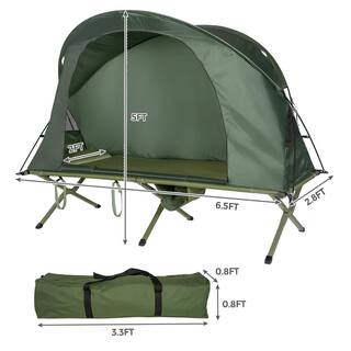 HONEY JOY 1-Person Folding Camping Tent Cot Portable Outdoor Tent for Backpacking  Hiking Green TOPB005510