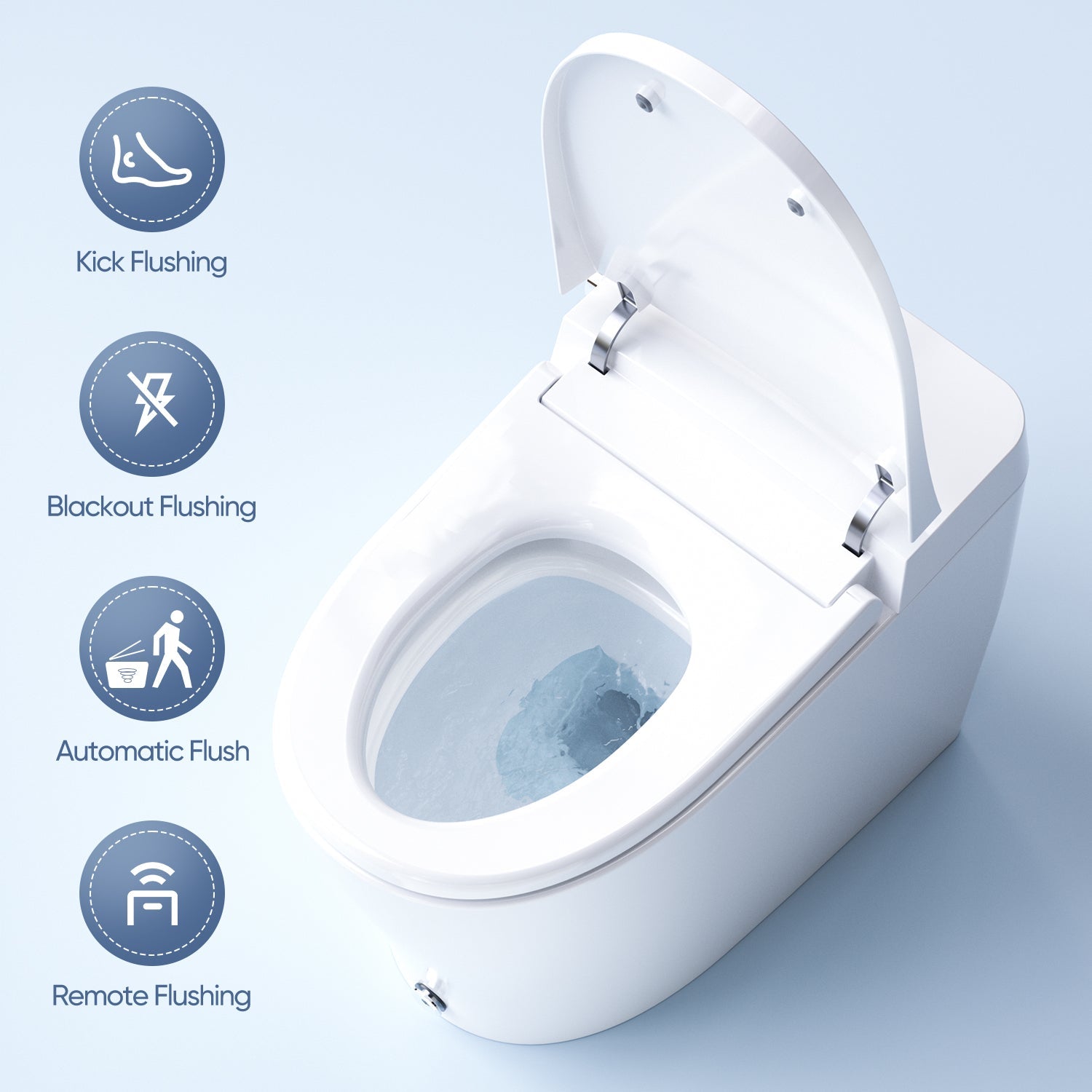 HOROW Smart Toilet, Upgraded Bidet Toilet, Heated Bidet Seat, Modern Toilet with Bidet Built-in, Tankless Toilet with Automatic Powerful Flush, Auto Open/close Lid