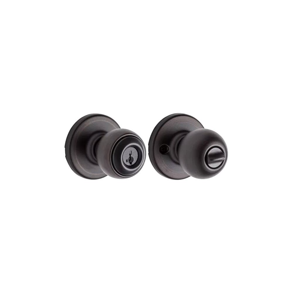 Venetian Bronze Security Keyed Entry Exterior Polo Lockset Knob