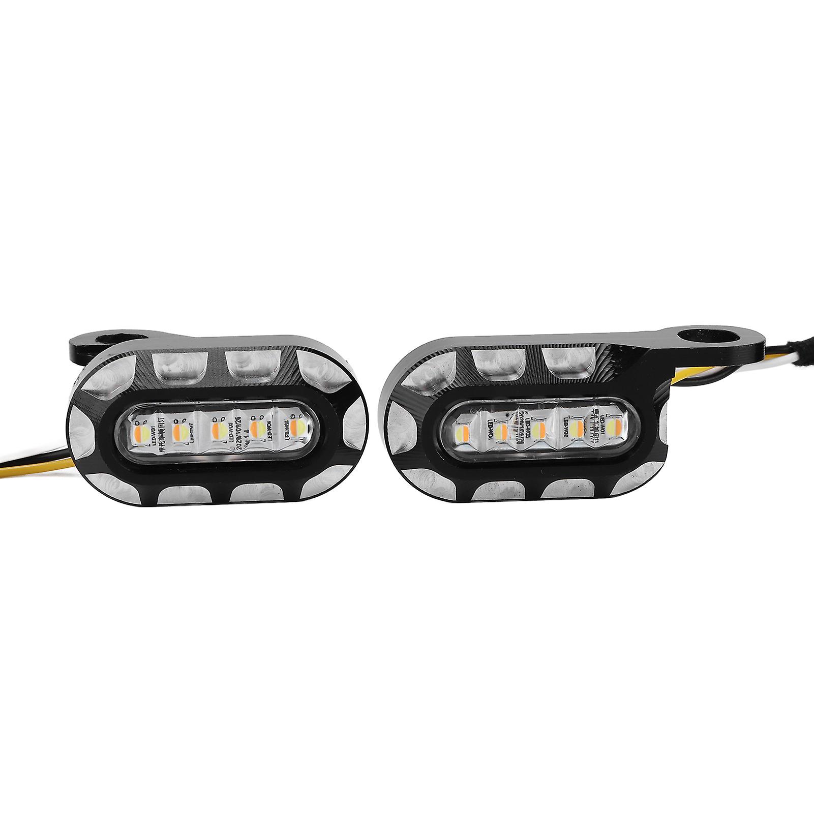 Motorcycle Turn Signal Indicator Running Lamp Yellow Light Waterproof Universal 12vblack + White + Silver