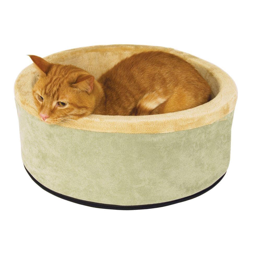 K&H Pet Products Thermo-Kitty Small Sage Heated Cat Bed 100213063