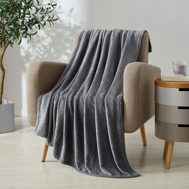 Kate Aurora Ultra Soft amp Plush Modern Ogee Fleece Throw Blanket Covers 50 In W X 60 In L