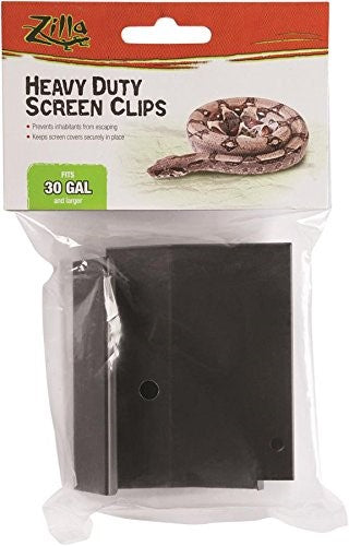 Zilla Heavy Duty Terrarium Screen Clips， Large， Black