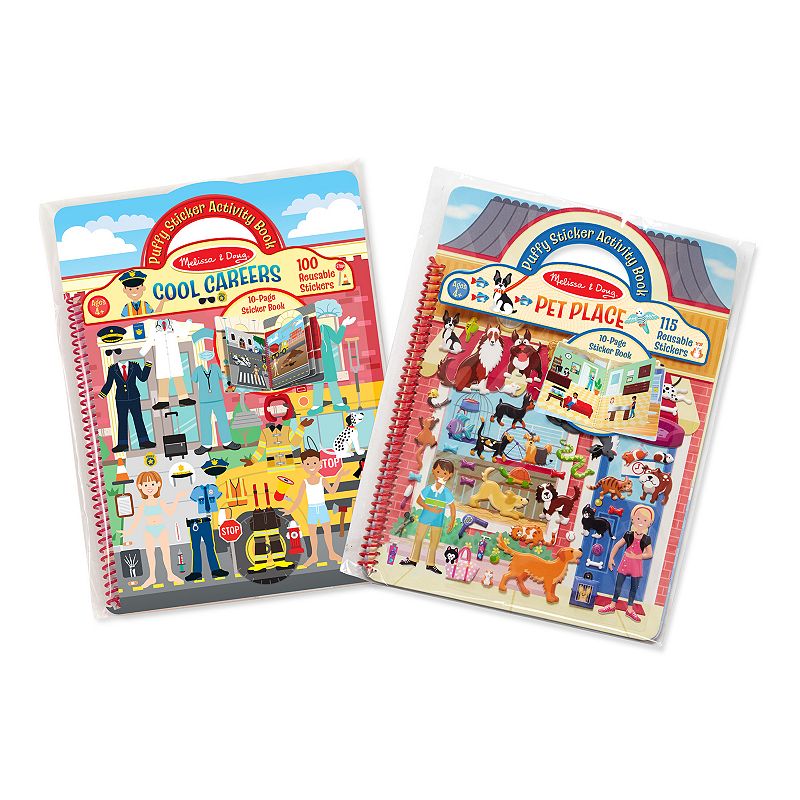 Cool Careers and Pet Place Puffy Sticker Activity Book Bundle