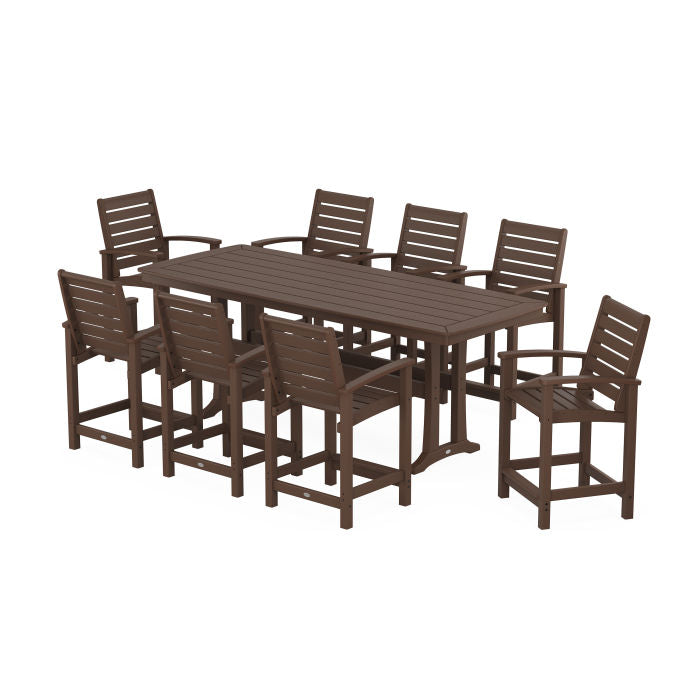 Polywood Signature 9-Piece Counter Set with Trestle Legs PWS1930-1