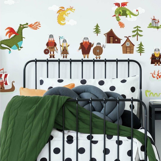 Dragons vikings Peel And Stick Wall Decal Roommates