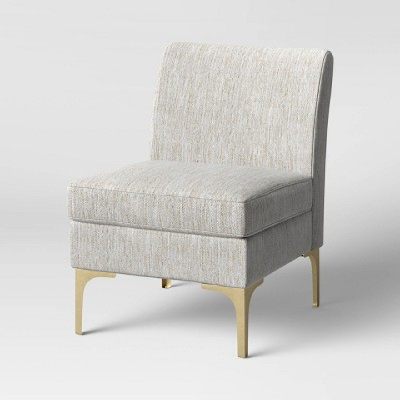 Joslyn Brass Leg Fully Assembled Accent Chair Gray Woven - Project 62™