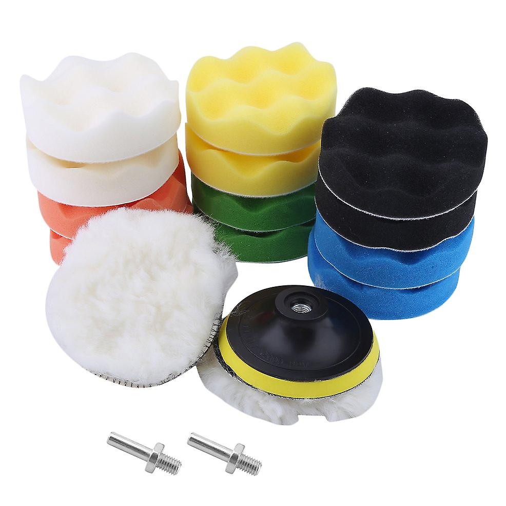 18pcs 4 Inch High Grossy Car Sponge Polishing Waxing Buffing Pad Adapter Drill