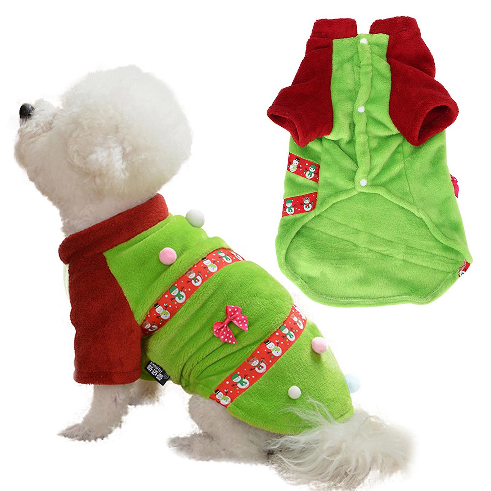 Flannel Colorful Christmas Snowman Style Two Feet Winter Warm Pet Clothes Clothing For Dogs Cats