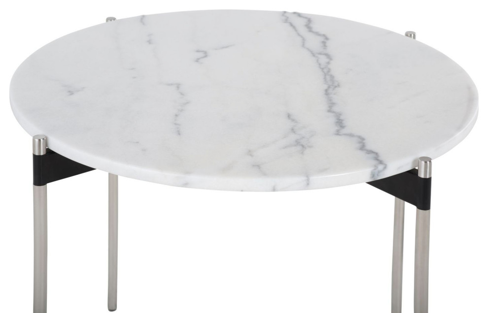 Nuevo Furniture Pixie Side Table  Silver Base   Midcentury   Side Tables And End Tables   by Unlimited Furniture Group  Houzz