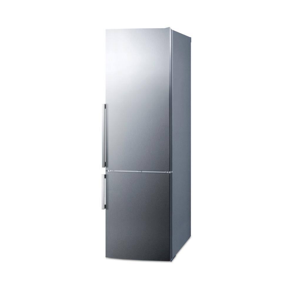 Summit Appliance 24 in. 11 cu. ft. Bottom Freezer Refrigerator in Stainless Steel Counter Depth FFBF247SSIM