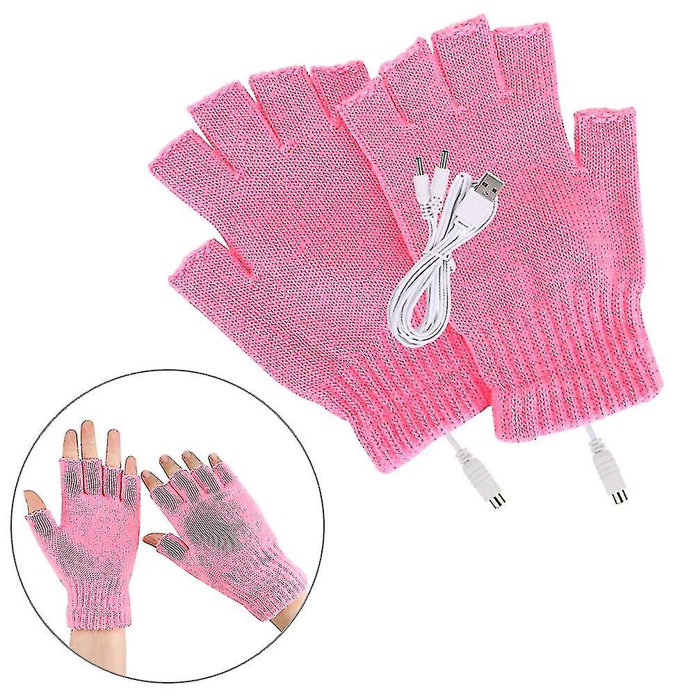 Women Men Heating Winter Warm Usb Electric Heated Fingerless Hand Warmer 5v Rechargable For Sports Skiing Running