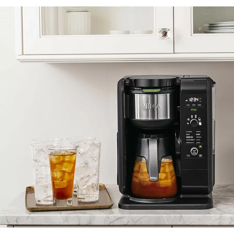 Ninja CP301 Hot and Cold Brewed System Auto-iQ Tea and Coffee Maker with 6 Brew Sizes， 5 Brew Styles， Frother， Coffee and Tea Baskets with Glass Carafe