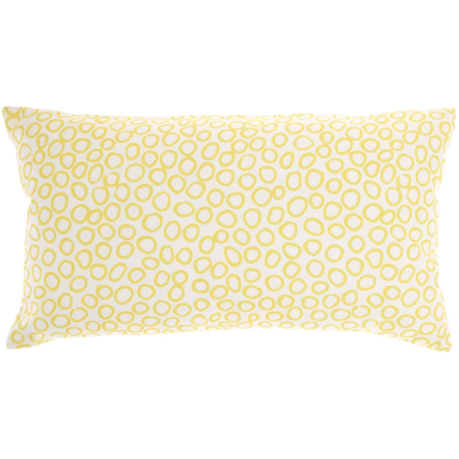 Mina Victory Outdoor Pillows Lemon Branch Reversible Dots Yellow Outdoor Throw Pillow