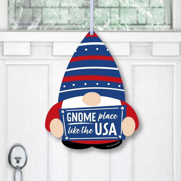 Big Dot Of Happiness Patriotic Gnomes Hanging Porch Holiday Gnome Party Outdoor Decorations Front Door Decor 1 Piece Sign