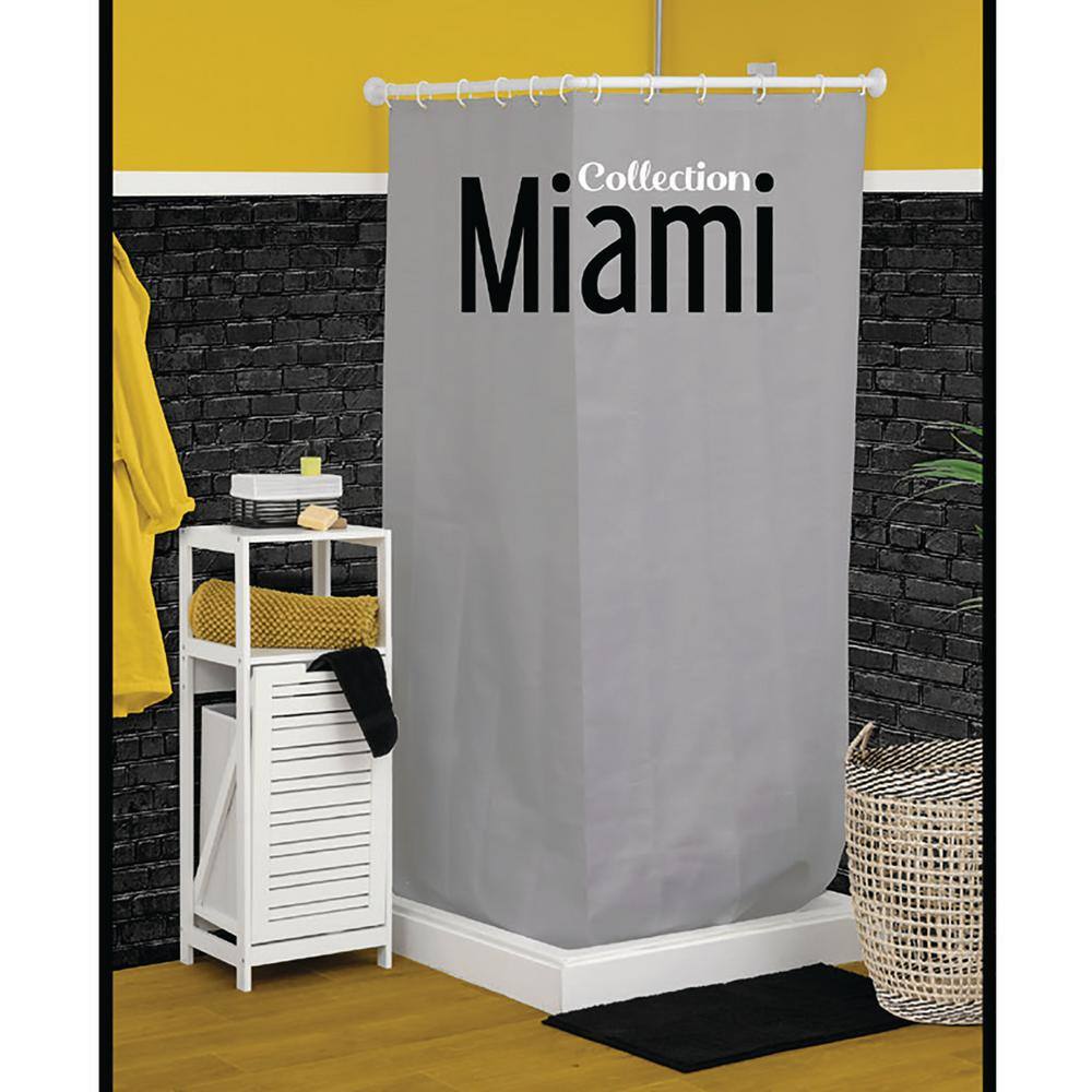 Evideco Miami 14.4 in. W Tilt-Out Laundry Linen Hamper Cabinet in White Color 98123100