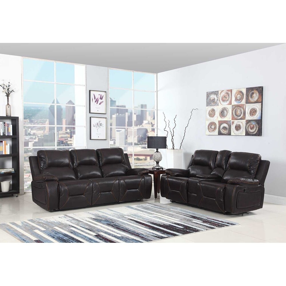 Leather Air/Match Upholstered 2 Piece Living Room Recliner Sets