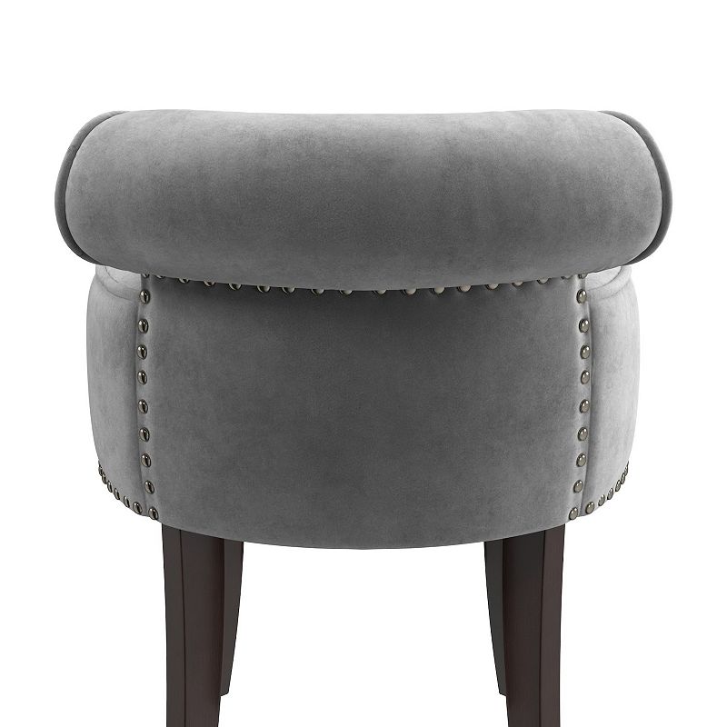 Hillsdale Furniture Lena Wood and Upholstered Vanity Stool