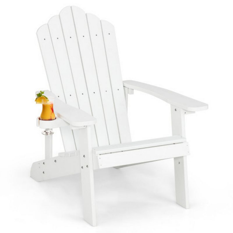 Weather Resistant HIPS Outdoor Adirondack Chair with Cup Holder