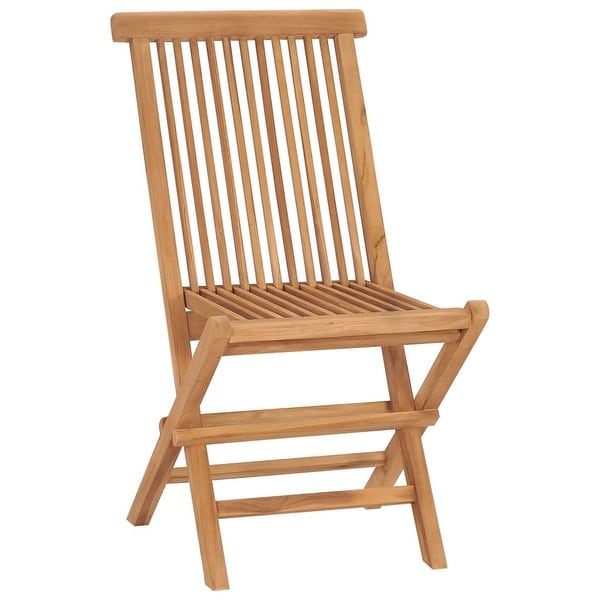 vidaXL Patio Folding Chairs Camping Garden Chair with Backrest Solid Wood Teak