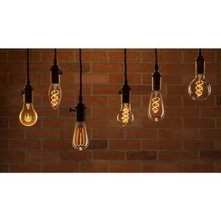 Feit Electric 40-Watt Equivalent A19 Dimmable H Shape Filament Amber Glass E26 Vintage Edison LED Light Bulb Warm White (6-Pack) AT19HLEDHDRP6